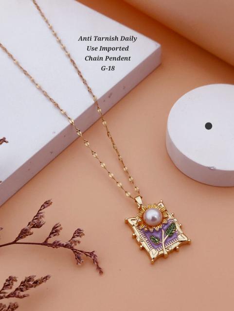Anti tarnisha daily use imported chain pendent G 18 Surat wholesale jwellery market
